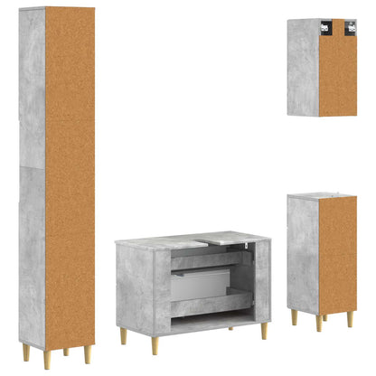4 Piece Bathroom Cabinet Set ARNHEM Concrete Grey