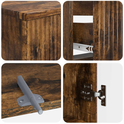 4 Piece Bathroom Cabinet Set ARNHEM Smoked Oak Engineered Wood