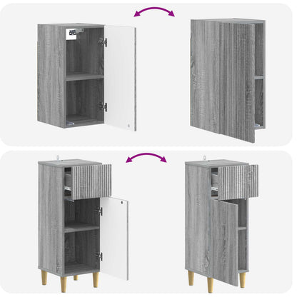 4 Piece Bathroom Cabinet Set ARNHEM Grey Sonoma Engineered Wood