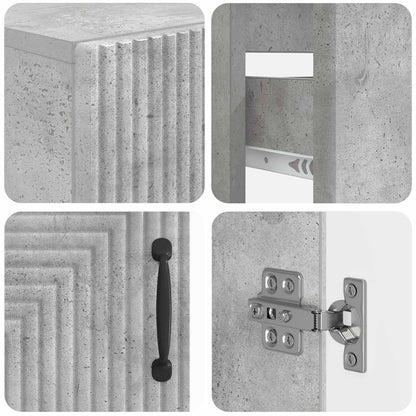 4 Piece Bathroom Cabinet Set HAARLEM Concrete Grey
