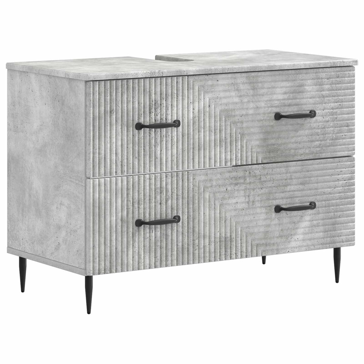 4 Piece Bathroom Cabinet Set HAARLEM Concrete Grey