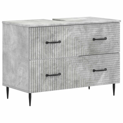 4 Piece Bathroom Cabinet Set HAARLEM Concrete Grey