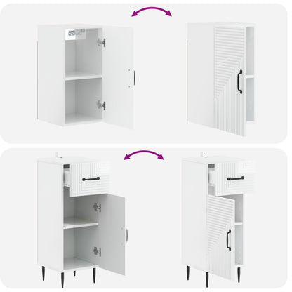 4 Piece Bathroom Cabinet Set HAARLEM High Gloss White