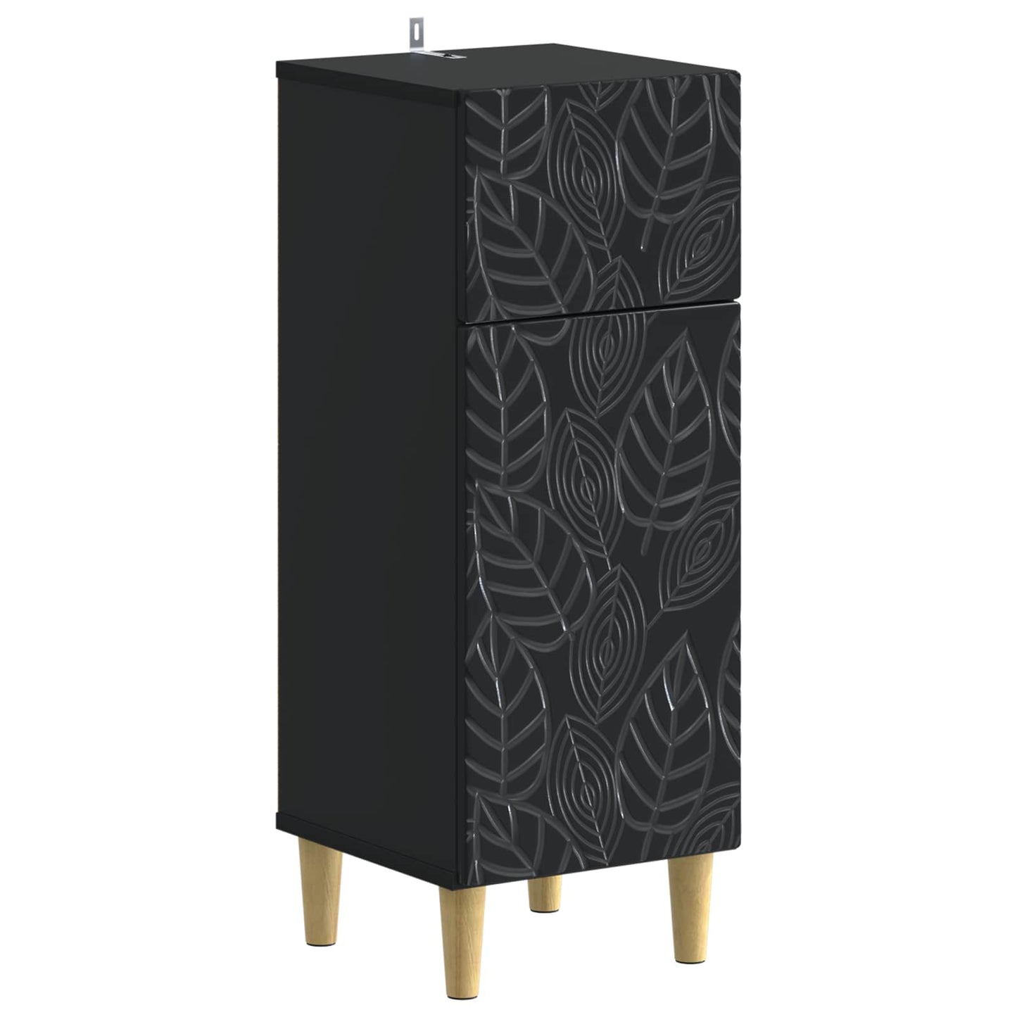 4 Piece Bathroom Cabinet Set DELFT Black Engineered Wood