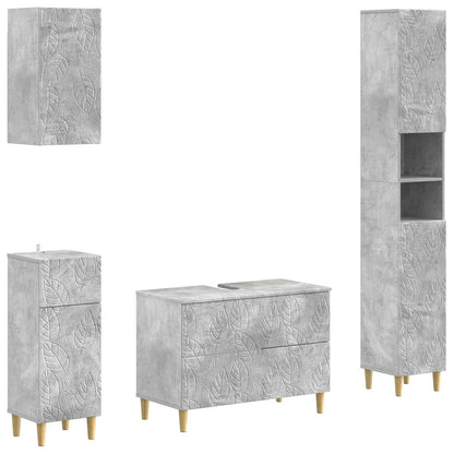 4 Piece Bathroom Cabinet Set DELFT Concrete Grey