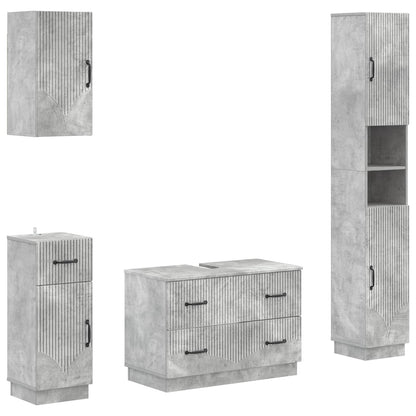4 Piece Bathroom Cabinet Set HOORN Concrete Grey