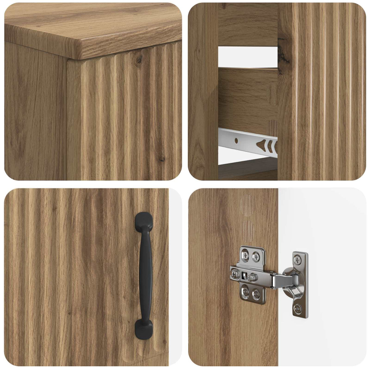 4 Piece Bathroom Cabinet Set HOORN Artisan Oak Engineered Wood