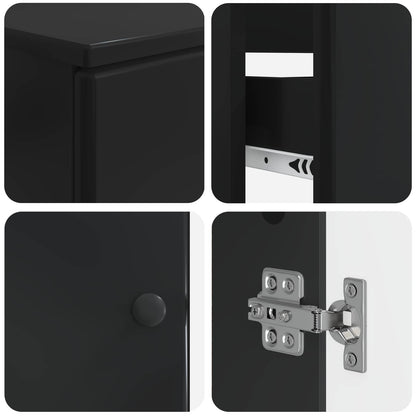 4 Piece Bathroom Cabinet Set BREDA Black Engineered Wood