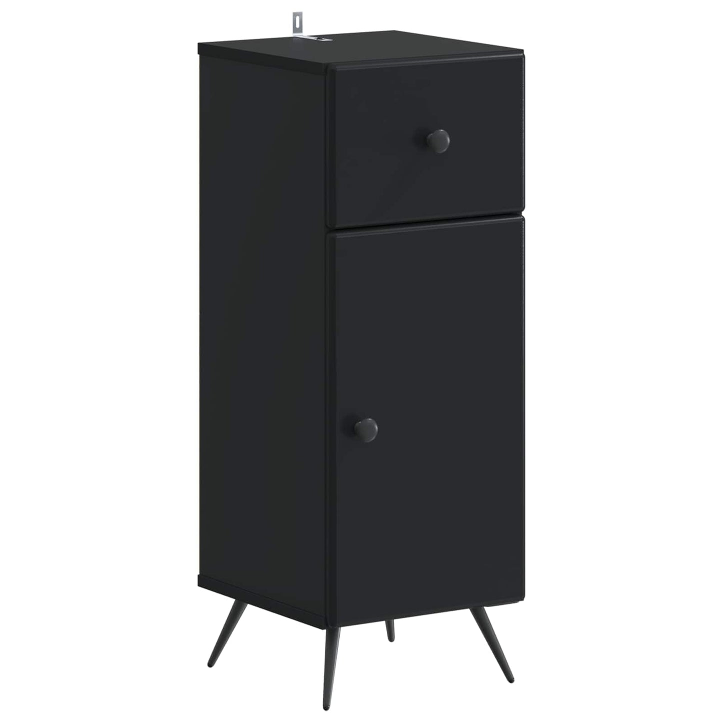 4 Piece Bathroom Cabinet Set BREDA Black Engineered Wood
