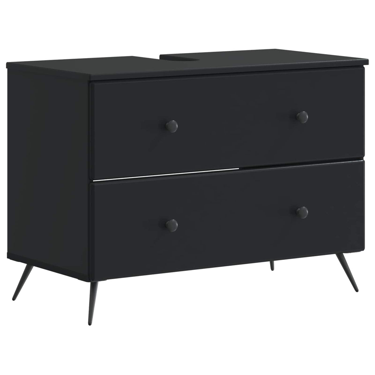 4 Piece Bathroom Cabinet Set BREDA Black Engineered Wood