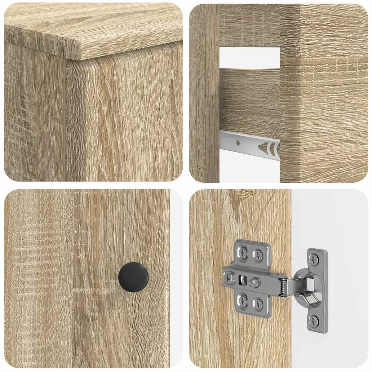 4 Piece Bathroom Cabinet Set BREDA Sonoma Oak Engineered Wood
