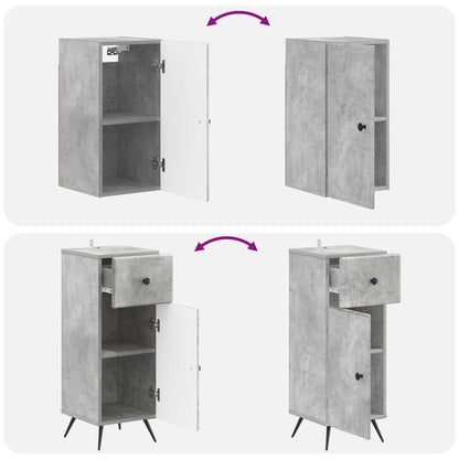 4 Piece Bathroom Cabinet Set BREDA Concrete Grey