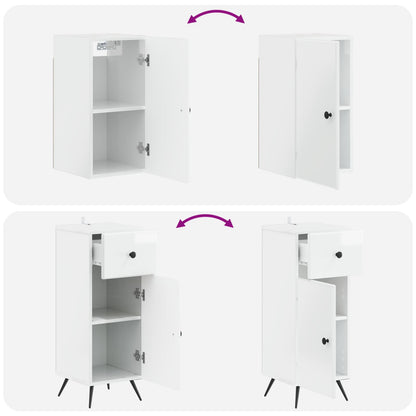 4 Piece Bathroom Cabinet Set BREDA High Gloss White