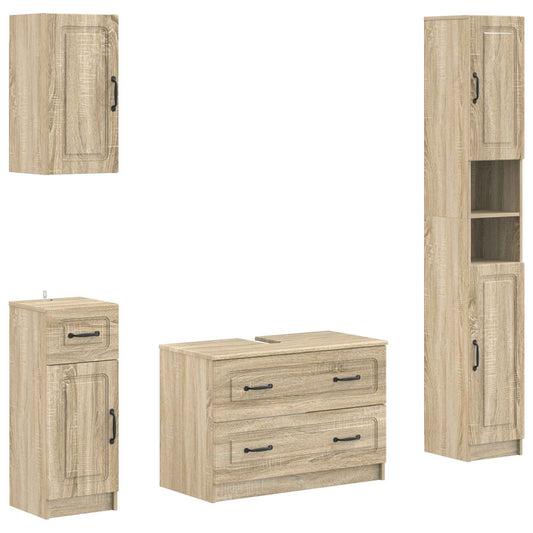 4 Piece Bathroom Cabinet Set UTRECHT Sonoma Oak Engineered Wood