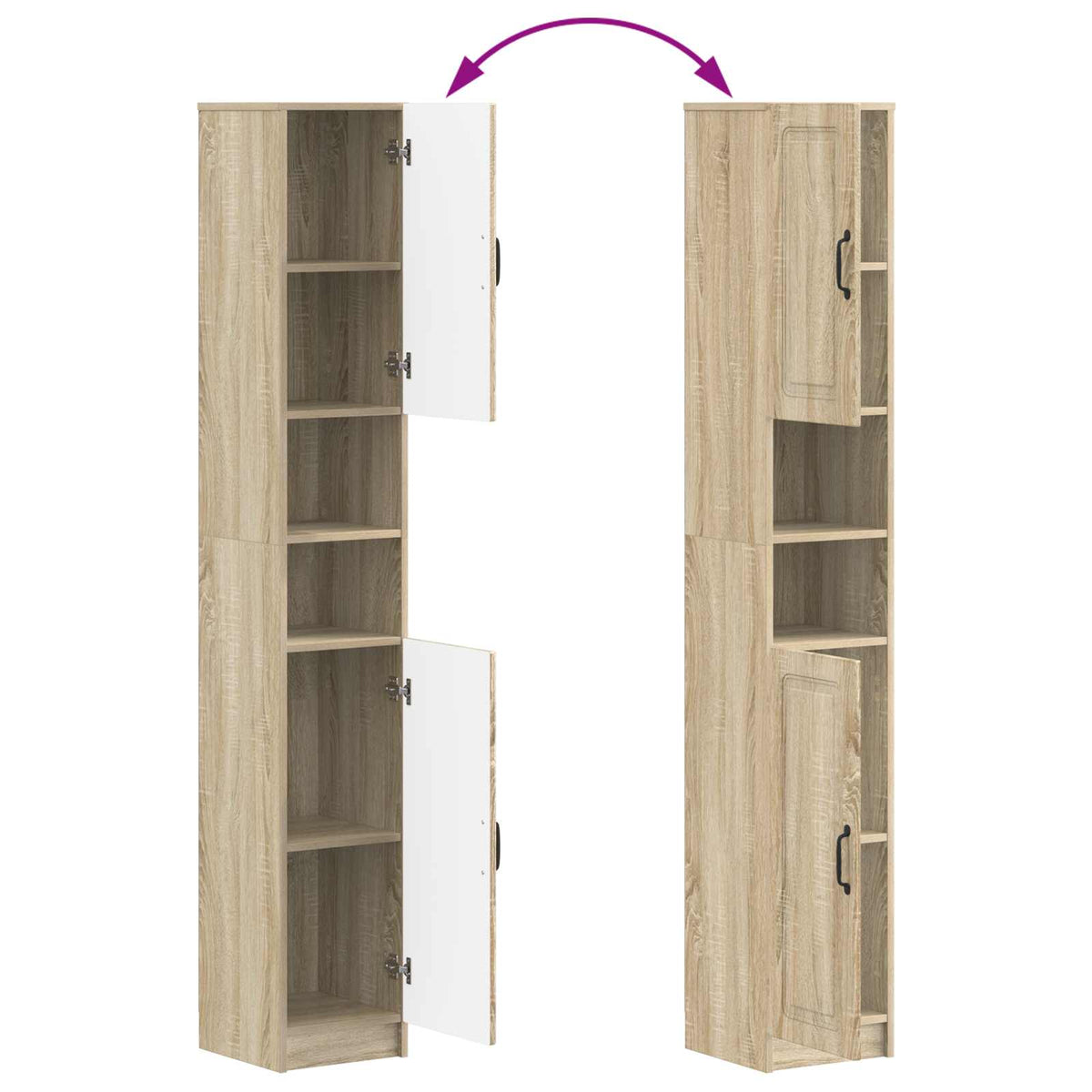 4 Piece Bathroom Cabinet Set UTRECHT Sonoma Oak Engineered Wood