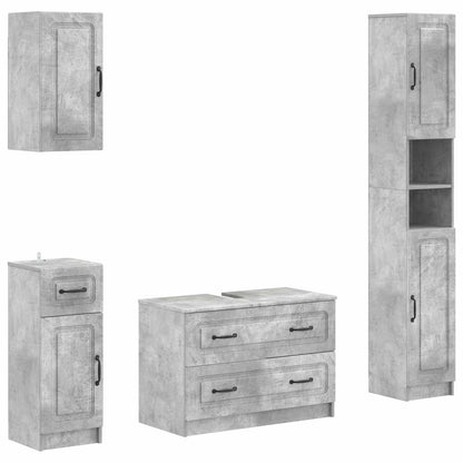 4 Piece Bathroom Cabinet Set UTRECHT Concrete Grey