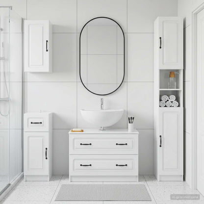 4 Piece Bathroom Cabinet Set UTRECHT High Gloss White