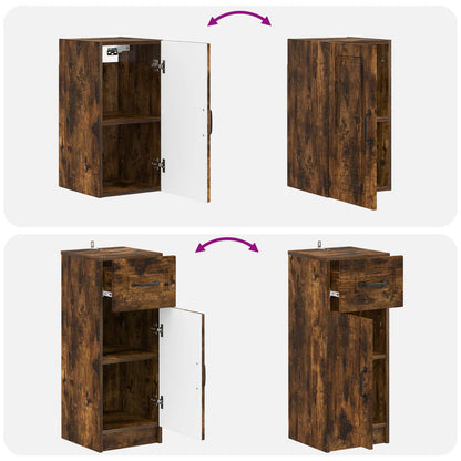 4 Piece Bathroom Cabinet Set UTRECHT Smoked Oak Engineered Wood