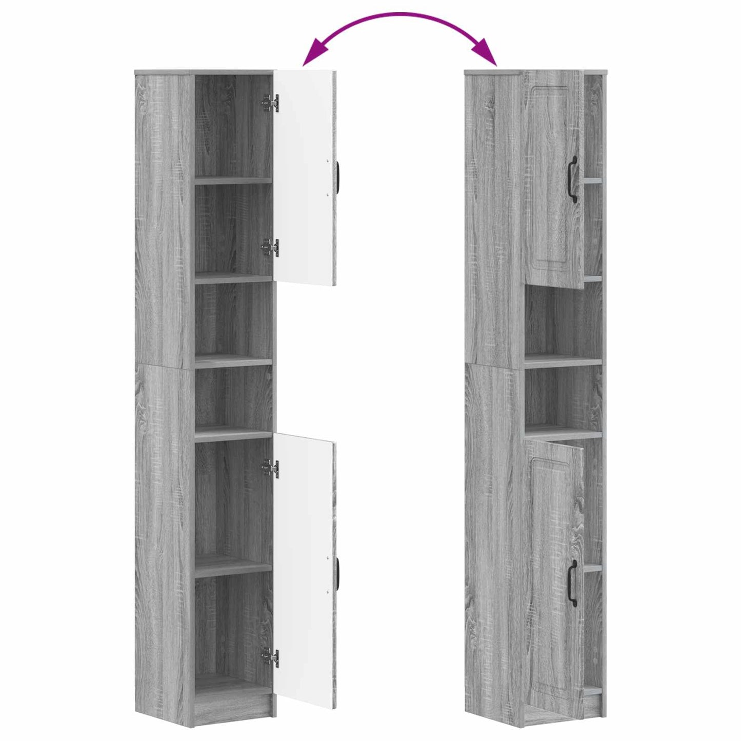 4 Piece Bathroom Cabinet Set UTRECHT Grey Sonoma
