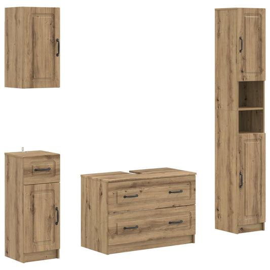 4 Piece Bathroom Cabinet Set UTRECHT Artisan Oak