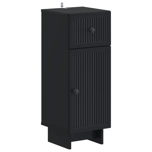 2 Piece Bathroom Cabinet Set EDE Black Engineered Wood