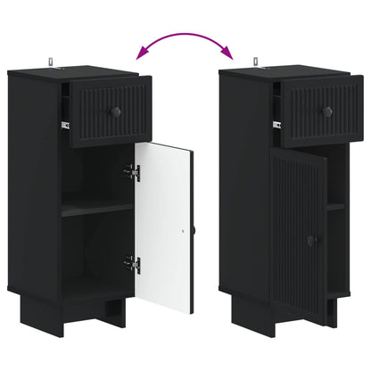3 Piece Bathroom Cabinet Set EDE Black Engineered Wood
