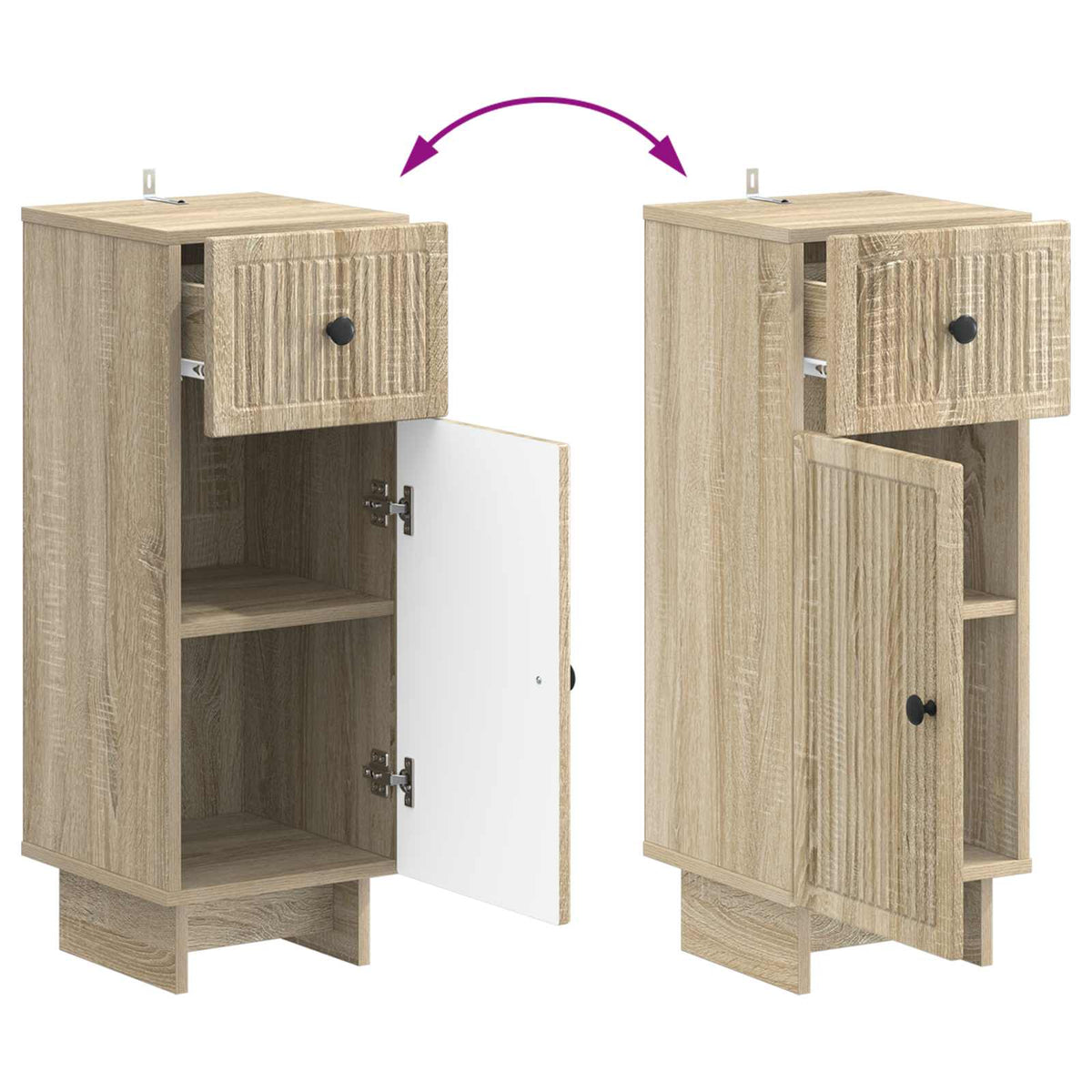 3 Piece Bathroom Cabinet Set EDE Sonoma Oak Engineered Wood