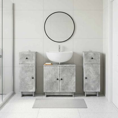 3 Piece Bathroom Cabinet Set EDE 3 pcs Concrete Grey