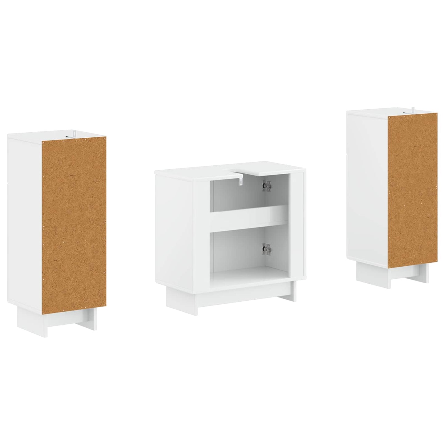 2 Piece Bathroom Cabinet Set EDE High Gloss White