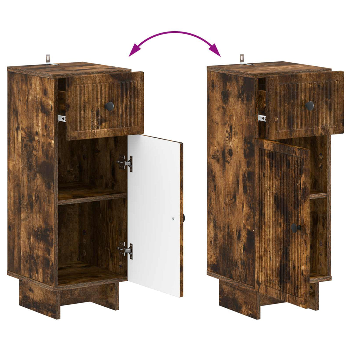 3 Piece Bathroom Cabinet Set EDE 3 pcs Smoked Oak