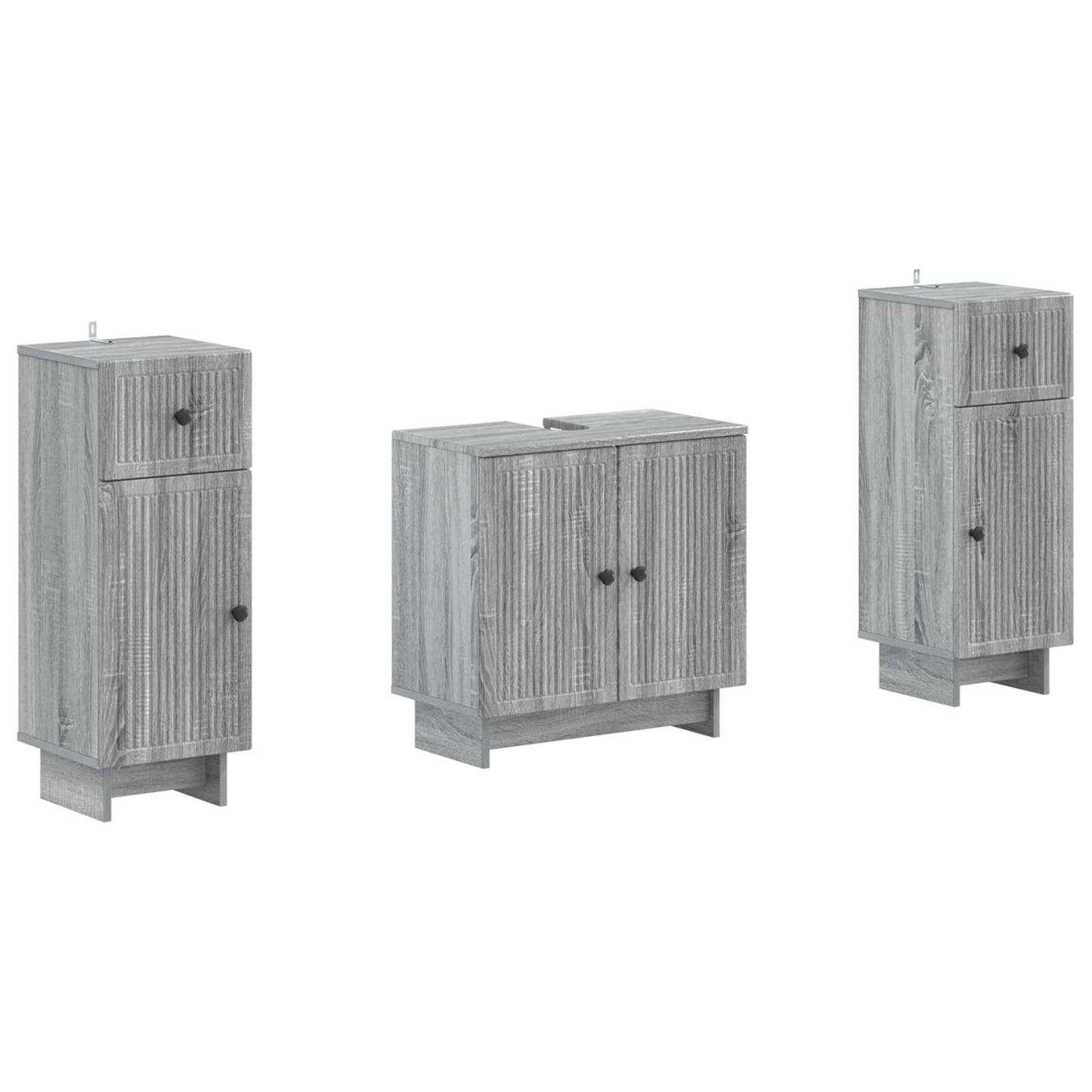 2 Piece Bathroom Cabinet Set EDE Grey Sonoma Engineered Wood