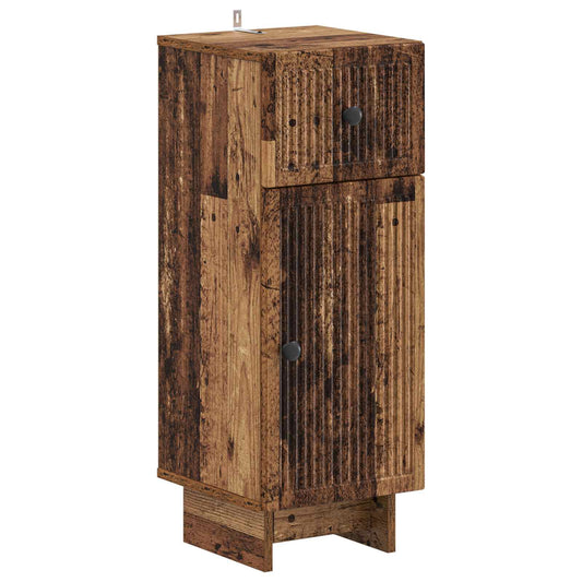 2 Piece Bathroom Cabinet Set EDE Old Wood Engineered Wood