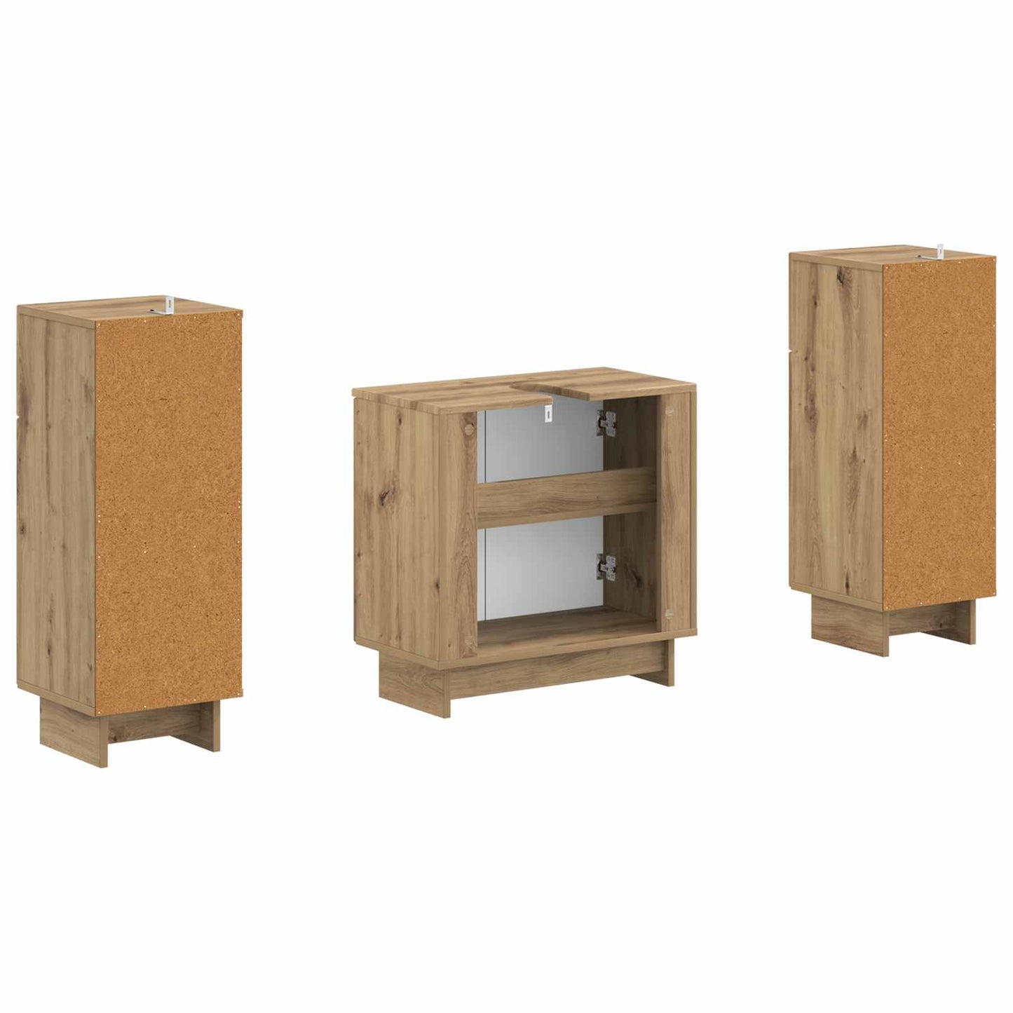 2 Piece Bathroom Cabinet Set EDE Artisan Oak Engineered Wood