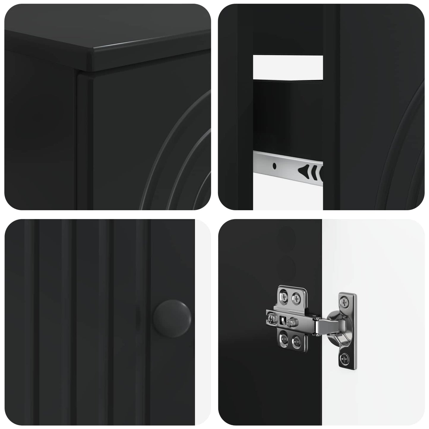 2 Piece Bathroom Cabinet Set ALKMAAR Black Engineered Wood