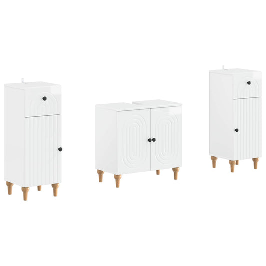 2 Piece Bathroom Cabinet Set ALKMAAR High Gloss White