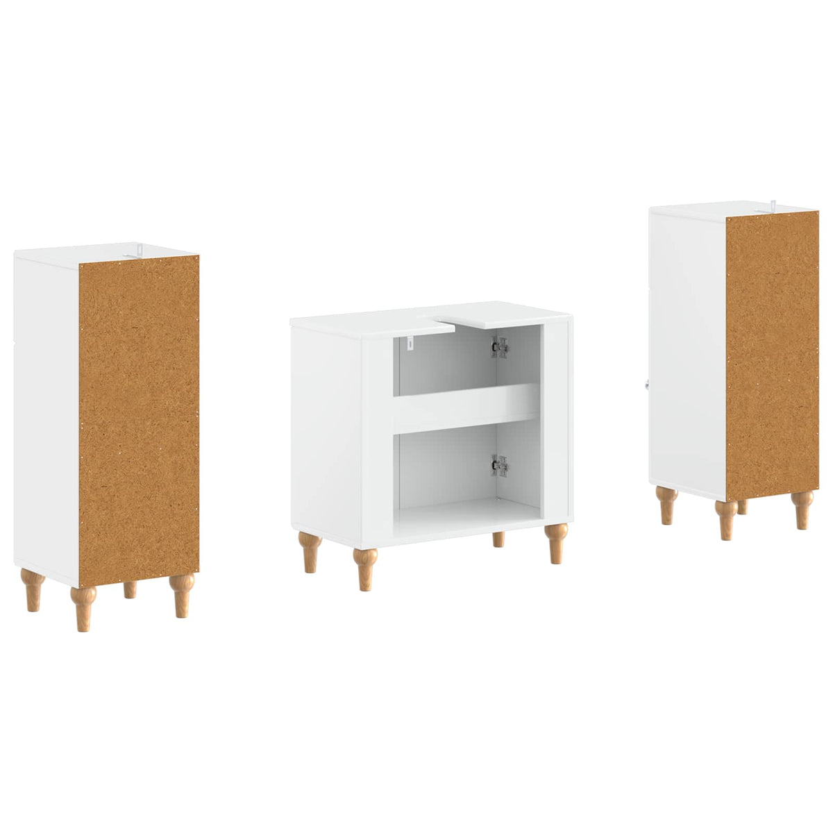 3 Piece Bathroom Cabinet Set ALKMAAR 3 pcs High Gloss White