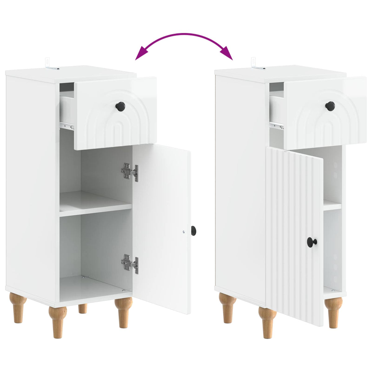 3 Piece Bathroom Cabinet Set ALKMAAR 3 pcs High Gloss White