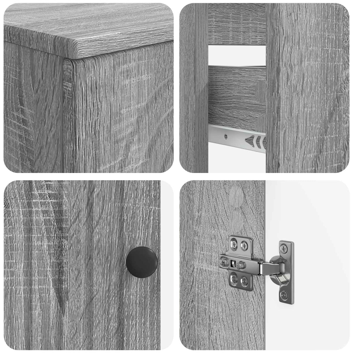 3 Piece Bathroom Cabinet Set ALKMAAR Grey Sonoma