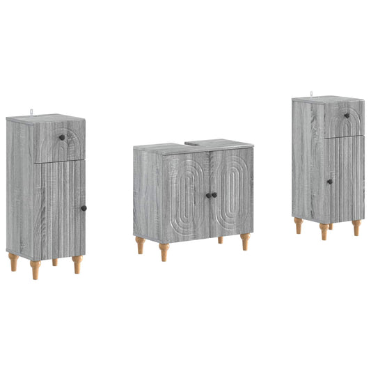 2 Piece Bathroom Cabinet Set ALKMAAR Grey Sonoma