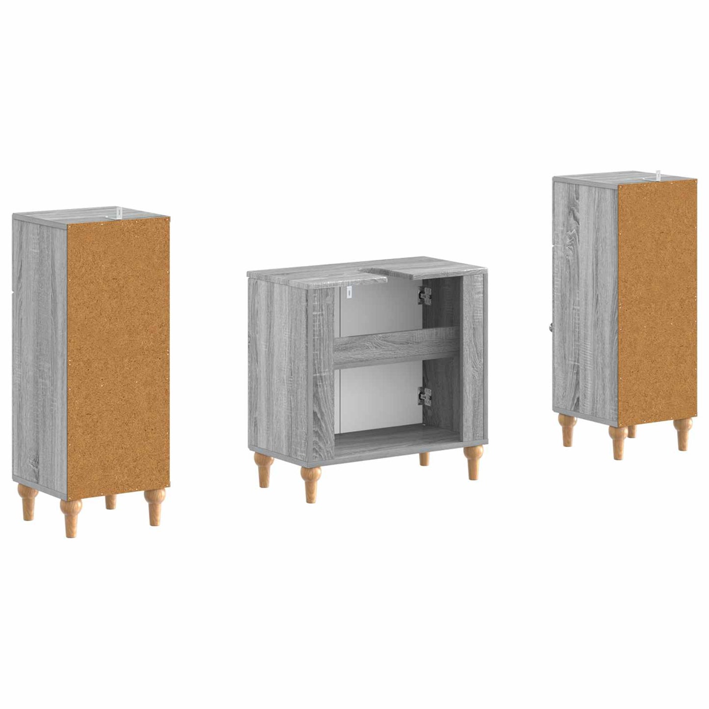 2 Piece Bathroom Cabinet Set ALKMAAR Grey Sonoma