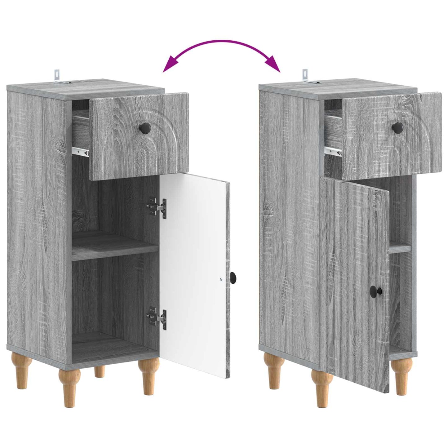 2 Piece Bathroom Cabinet Set ALKMAAR Grey Sonoma