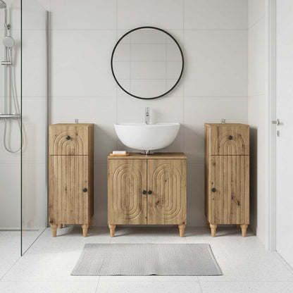 3 Piece Bathroom Cabinet Set ALKMAAR 3 pcs Artisan Oak