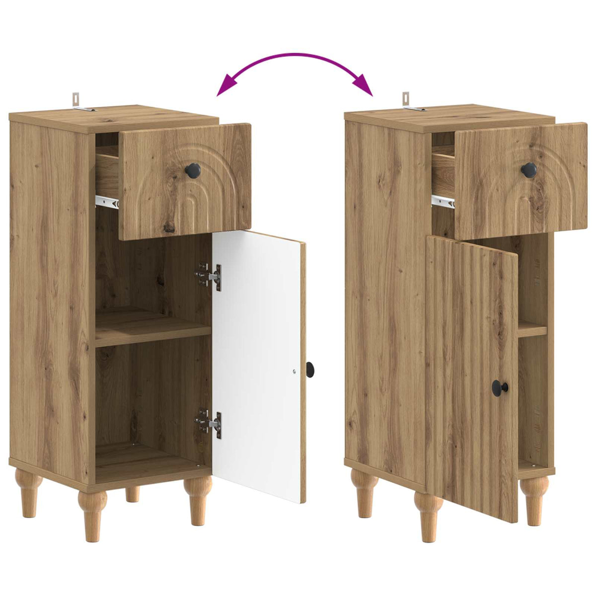 3 Piece Bathroom Cabinet Set ALKMAAR 3 pcs Artisan Oak