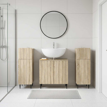 3 Piece Bathroom Cabinet Set ZWOLLE Sonoma Oak Engineered Wood