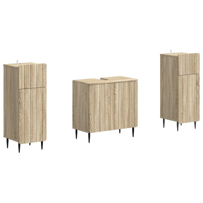 3 Piece Bathroom Cabinet Set ZWOLLE Sonoma Oak Engineered Wood