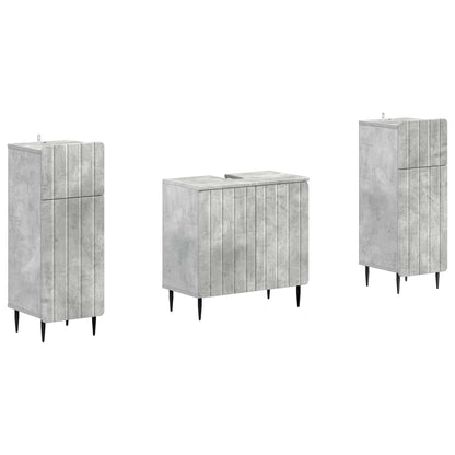 3 Piece Bathroom Cabinet Set ZWOLLE 3 pcs Concrete Grey