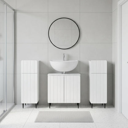 3 Piece Bathroom Cabinet Set ZWOLLE High Gloss White