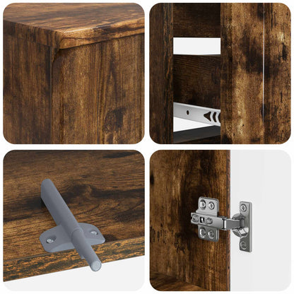 3 Piece Bathroom Cabinet Set ZWOLLE Smoked Oak Engineered Wood