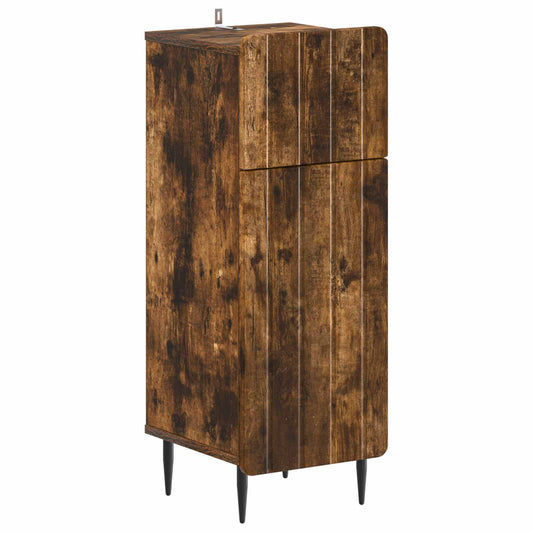 2 Piece Bathroom Cabinet Set ZWOLLE Smoked Oak Engineered Wood