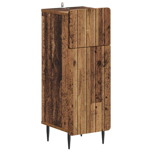 2 Piece Bathroom Cabinet Set ZWOLLE Old Wood Engineered Wood